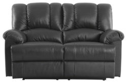 Collection Diego Regular Leather/LE Recliner Sofa - Black
